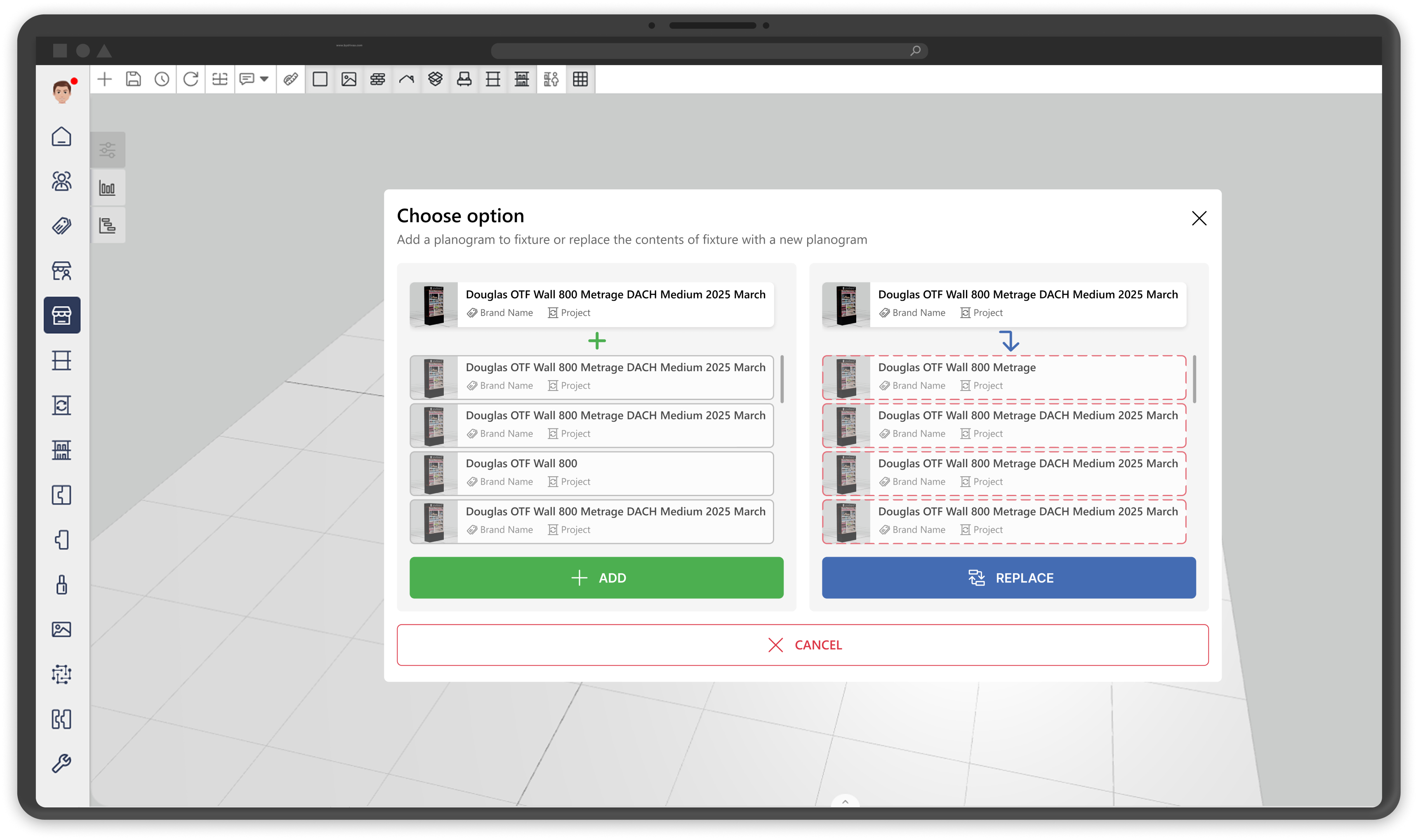 Final version of the 'Choose option' dialog in the live app — a clean modal aligned with the system