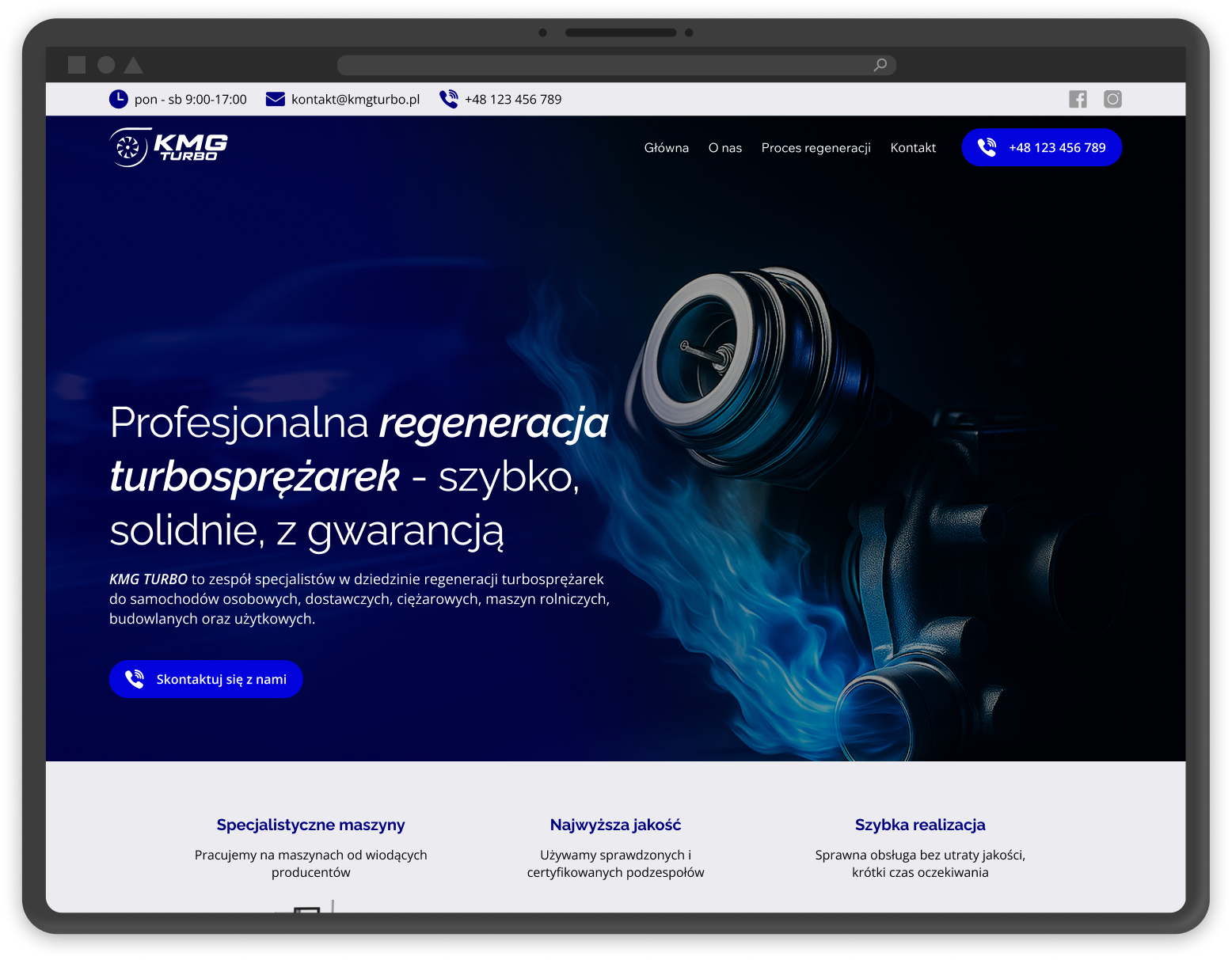 KMG Turbo — business website — 1